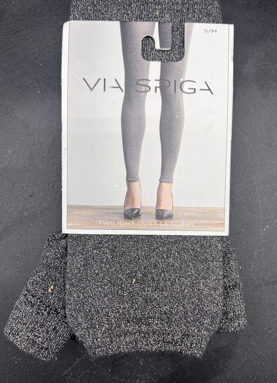 Via Spiga Tights Smoke Gray Size S/M NWT Twilight Dust Pattern New